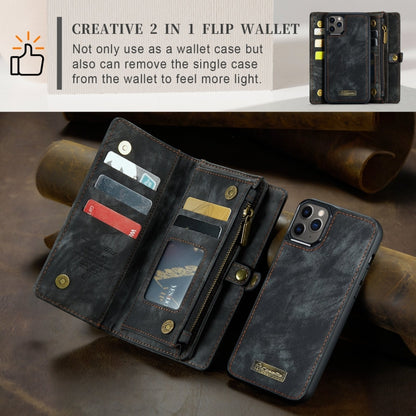 For iPhone 11 Pro Max CaseMe-008 Detachable Multifunctional Horizontal Flip Leather Case with Card Slot & Holder & Zipper Wallet & Photo Frame (Black) - iPhone 11 Pro Max Cases by CaseMe | Online Shopping South Africa | PMC Jewellery | Buy Now Pay Later Mobicred