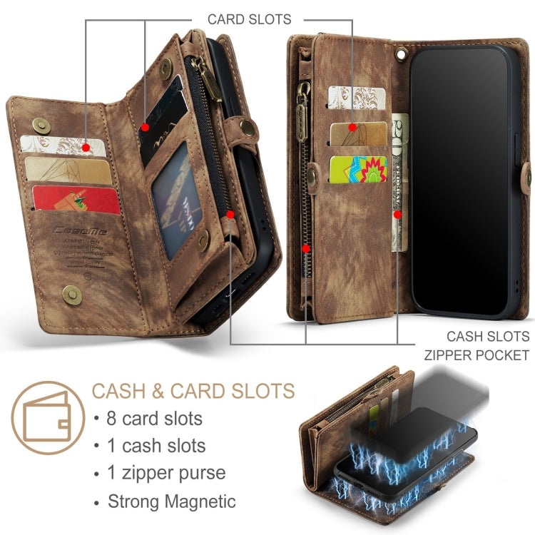 For iPhone 11 Pro Max CaseMe-008 Detachable Multifunctional Horizontal Flip Leather Case with Card Slot & Holder & Zipper Wallet & Photo Frame (Brown) - iPhone 11 Pro Max Cases by CaseMe | Online Shopping South Africa | PMC Jewellery | Buy Now Pay Later Mobicred