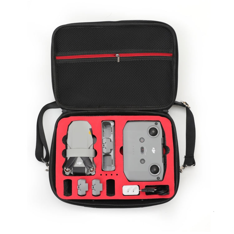 LS4456 Portable Drone PU Shoulder Storage Bag Handbag for DJI Mavic Mini 2(Black + Red Liner) - Backpacks & Bags by PMC Jewellery | Online Shopping South Africa | PMC Jewellery | Buy Now Pay Later Mobicred