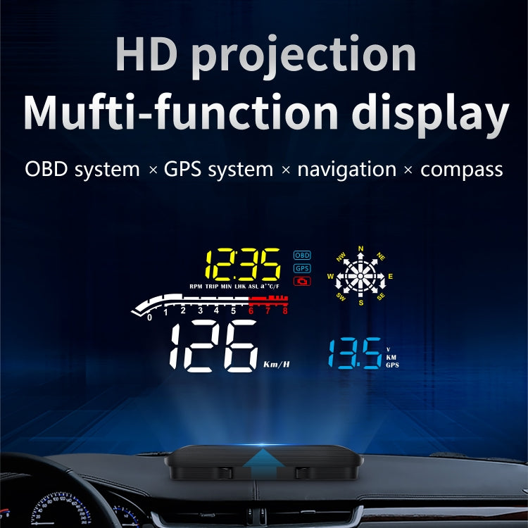 D1 Car OBD2 HUD Head-up Display GPS Speed Meter Speed / Voltage / Water Temperature Speed Alarm - Head Up Display System by PMC Jewellery | Online Shopping South Africa | PMC Jewellery | Buy Now Pay Later Mobicred