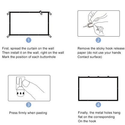 Folding Milk Silk Polyester Projector Film Curtain, Size:100 inch (4:3) Projection Area: 203 x 152cm - Film Curtains by PMC Jewellery | Online Shopping South Africa | PMC Jewellery | Buy Now Pay Later Mobicred