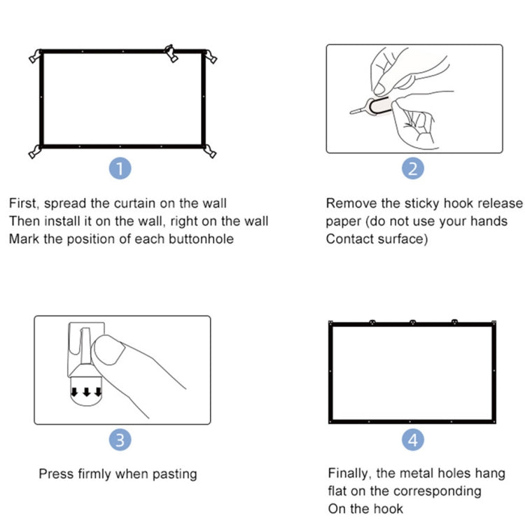 Folding Milk Silk Polyester Projector Film Curtain, Size:150 inch (16:9) Projection Area: 332 x 187cm - Film Curtains by PMC Jewellery | Online Shopping South Africa | PMC Jewellery