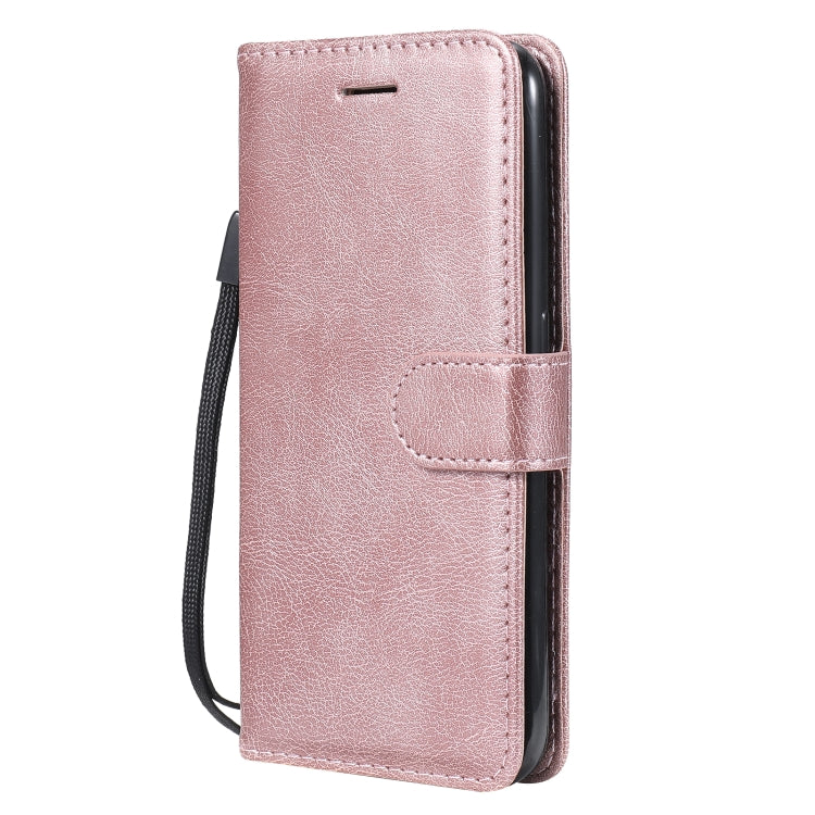 For Samsung Galaxy A01 Solid Color Horizontal Flip Protective Leather Case with Holder & Card Slots & Wallet & Photo Frame & Lanyard(Rose Gold) - Galaxy Phone Cases by PMC Jewellery | Online Shopping South Africa | PMC Jewellery