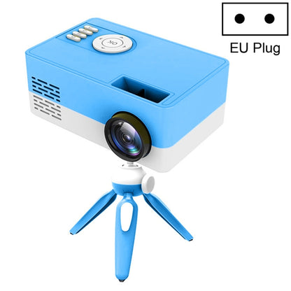 J15 1920 x 1080P HD Household Mini LED Projector with Tripod Mount Support AV / HDMI x 1 / USB x1 / TF x 1, Plug Type:EU Plug(Blue White) - Mini Projector by PMC Jewellery | Online Shopping South Africa | PMC Jewellery | Buy Now Pay Later Mobicred