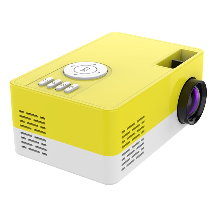 J15 1920 x 1080P HD Household Mini LED Projector with Tripod Mount Support AV / HDMI x 1 / USB x1 / TF x 1, Plug Type:EU Plug(Yellow White) - Mini Projector by PMC Jewellery | Online Shopping South Africa | PMC Jewellery | Buy Now Pay Later Mobicred