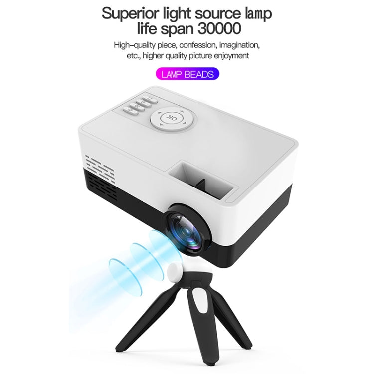 J15 1920 x 1080P HD Household Mini LED Projector with Tripod Mount Support AV / HDMI x 1 / USB x1 / TF x 1, Plug Type:EU Plug(Yellow White) - Mini Projector by PMC Jewellery | Online Shopping South Africa | PMC Jewellery | Buy Now Pay Later Mobicred