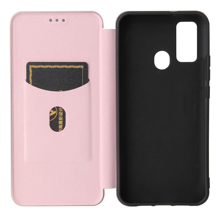 For DOOGEE N30 Carbon Fiber Texture Horizontal Flip TPU + PC + PU Leather Case with Card Slot(Pink) - More Brand by PMC Jewellery | Online Shopping South Africa | PMC Jewellery | Buy Now Pay Later Mobicred