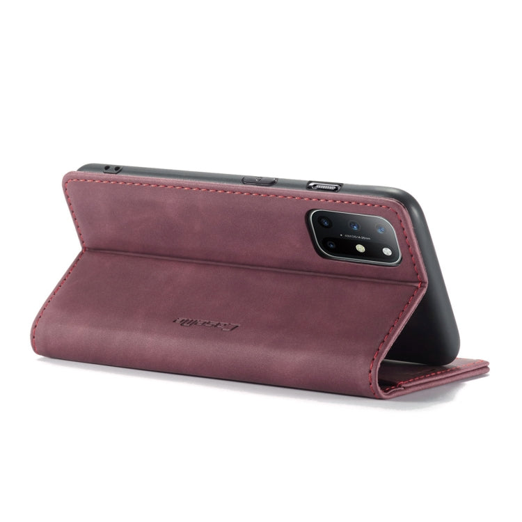 For OnePlus 8T CaseMe-013 Multifunctional Retro Frosted Horizontal Flip Leather Case with Card Slot & Holder & Wallet(Wine Red) - OnePlus Cases by CaseMe | Online Shopping South Africa | PMC Jewellery | Buy Now Pay Later Mobicred