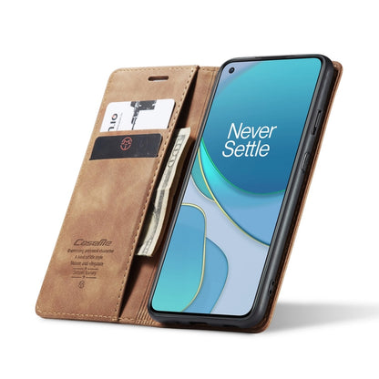 For OnePlus 8T CaseMe-013 Multifunctional Retro Frosted Horizontal Flip Leather Case with Card Slot & Holder & Wallet(Brown) - OnePlus Cases by CaseMe | Online Shopping South Africa | PMC Jewellery | Buy Now Pay Later Mobicred