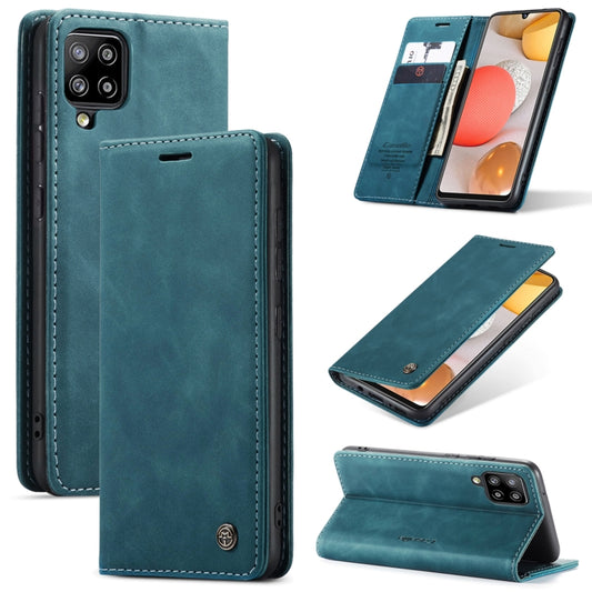 For Samsung Galaxy A42 5G CaseMe-013 Multifunctional Retro Frosted Horizontal Flip Leather Case with Card Slot & Holder & Wallet(Blue) - Galaxy Phone Cases by CaseMe | Online Shopping South Africa | PMC Jewellery | Buy Now Pay Later Mobicred