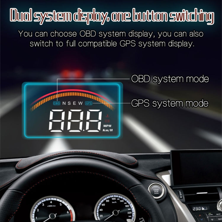 M11 Car OBD2 + GPS Mode Head-up Display HUD Overspeed / Speed / Water Temperature Alarm - Head Up Display System by PMC Jewellery | Online Shopping South Africa | PMC Jewellery | Buy Now Pay Later Mobicred