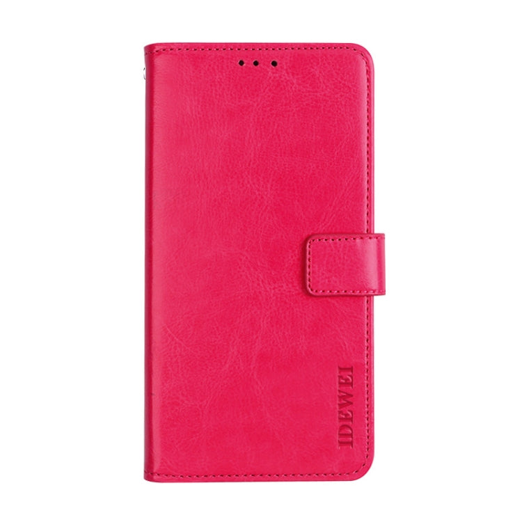 For Cubot C30 idewei Crazy Horse Texture Horizontal Flip Leather Case with Holder & Card Slots & Wallet(Rose Red) - More Brand by idewei | Online Shopping South Africa | PMC Jewellery | Buy Now Pay Later Mobicred