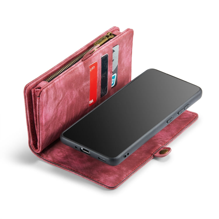 For Samsung Galaxy S21 Ultra 5G CaseMe Detachable Multifunctional Horizontal Flip Leather Case, with Card Slot & Holder & Zipper Wallet & Photo Frame(Red) - Galaxy S21 Ultra 5G Cases by CaseMe | Online Shopping South Africa | PMC Jewellery | Buy Now Pay Later Mobicred