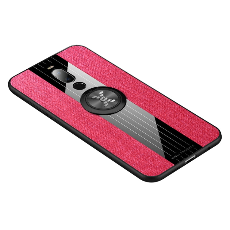 For Meizu Note 8 XINLI Stitching Cloth Texture Shockproof TPU Protective Case with Ring Holder(Red) - Meizu by XINLI | Online Shopping South Africa | PMC Jewellery | Buy Now Pay Later Mobicred