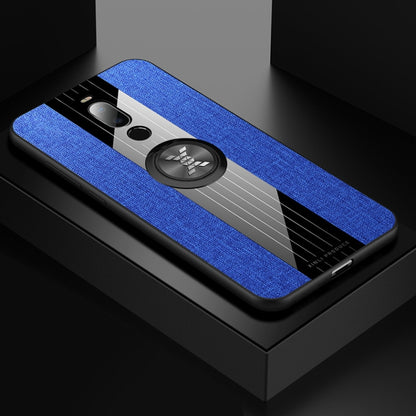 For Meizu Note 8 XINLI Stitching Cloth Texture Shockproof TPU Protective Case with Ring Holder(Blue) - Meizu by XINLI | Online Shopping South Africa | PMC Jewellery | Buy Now Pay Later Mobicred