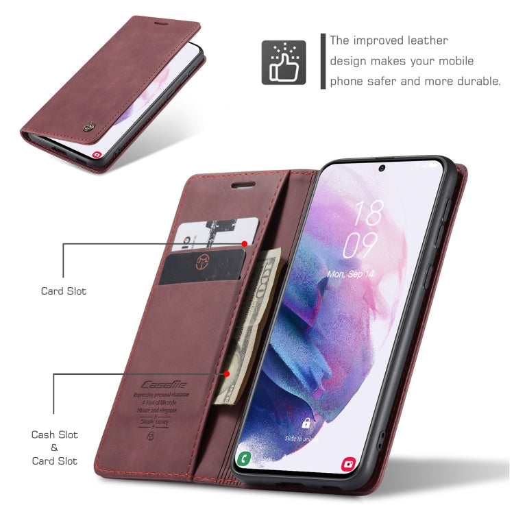 For Samsung Galaxy S21+ 5G CaseMe 013 Multifunctional Horizontal Flip Leather Case with Holder & Card Slot & Wallet(Wine Red) - Galaxy S21+ 5G Cases by CaseMe | Online Shopping South Africa | PMC Jewellery | Buy Now Pay Later Mobicred