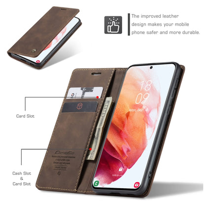 For Samsung Galaxy S21+ 5G CaseMe 013 Multifunctional Horizontal Flip Leather Case with Holder & Card Slot & Wallet(Coffee) - Galaxy S21+ 5G Cases by CaseMe | Online Shopping South Africa | PMC Jewellery | Buy Now Pay Later Mobicred