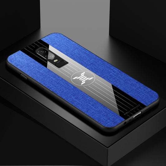 For OnePlus 6 XINLI Stitching Cloth Texture Shockproof TPU Protective Case(Blue) - OnePlus Cases by XINLI | Online Shopping South Africa | PMC Jewellery