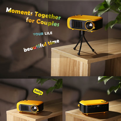 TRANSJEE A2000 320x240P 1000 ANSI Lumens Mini Home Theater HD Digital Projector, Plug Type: EU Plug(Yellow) - Mini Projector by PMC Jewellery | Online Shopping South Africa | PMC Jewellery | Buy Now Pay Later Mobicred