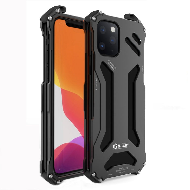 For iPhone 11 Pro R-JUST Shockproof Dustproof Armor Metal Protective Case(Black) - iPhone 11 Pro Cases by R-JUST | Online Shopping South Africa | PMC Jewellery
