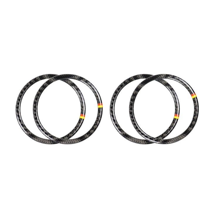 4 PCS Car Carbon Fiber Door Horn Ring Decorative Sticker for Mercedes-Benz C Class W205 C180 C200 C300 GLC, Left and Right Drive Universal(German Color) - Car Interior Mouldings by PMC Jewellery | Online Shopping South Africa | PMC Jewellery | Buy Now Pay Later Mobicred