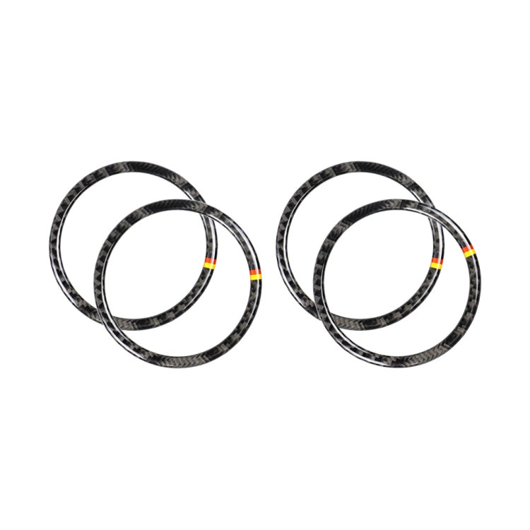 4 PCS Car Carbon Fiber Door Horn Ring Decorative Sticker for Mercedes-Benz C Class W205 C180 C200 C300 GLC, Left and Right Drive Universal(German Color) - Car Interior Mouldings by PMC Jewellery | Online Shopping South Africa | PMC Jewellery | Buy Now Pay Later Mobicred