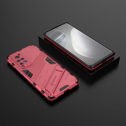 Punk Armor 2 in 1 PC + TPU Shockproof Case with Invisible Holder For vivo X60 Pro(Rose Red) - vivo Cases by PMC Jewellery | Online Shopping South Africa | PMC Jewellery