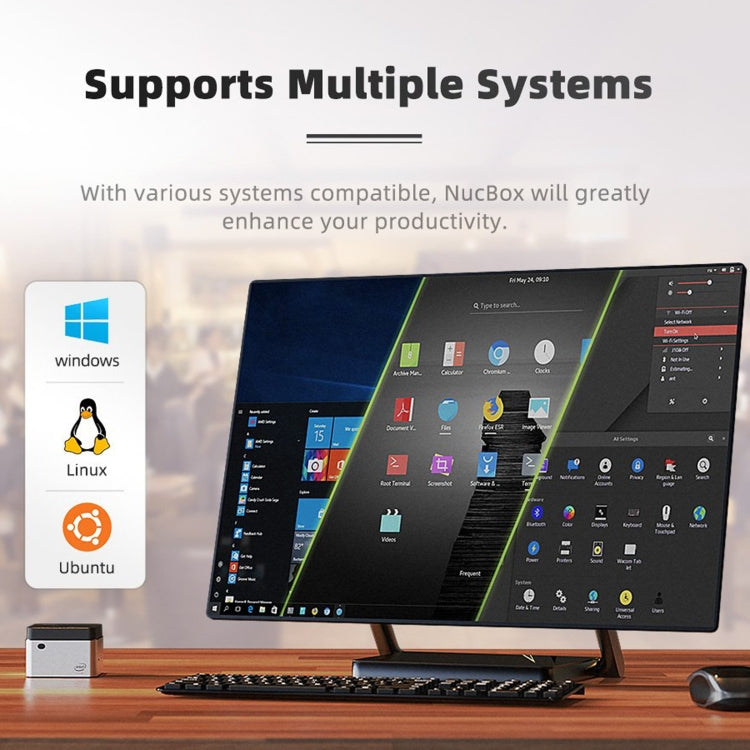 GMK NucBox Windows 10 System Mini PC, Intel Celeron J4125 Quad Core 64bit 14nm 2GHz-2.7GHz, Support WiFi & Bluetooth & RJ45, 8GB+256GB, UK Plug - Windows Mini PCs by PMC Jewellery | Online Shopping South Africa | PMC Jewellery | Buy Now Pay Later Mobicred