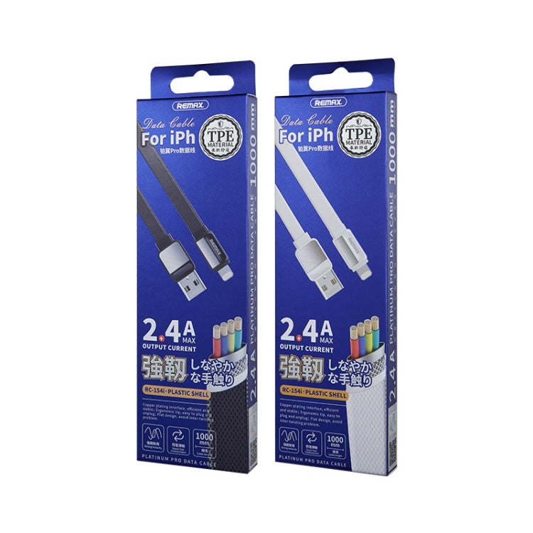 Remax RC-154i 2.4A 8 Pin Platinum Pro Charging Data Cable, Length: 1m (White) - Normal Style Cable by REMAX | Online Shopping South Africa | PMC Jewellery | Buy Now Pay Later Mobicred