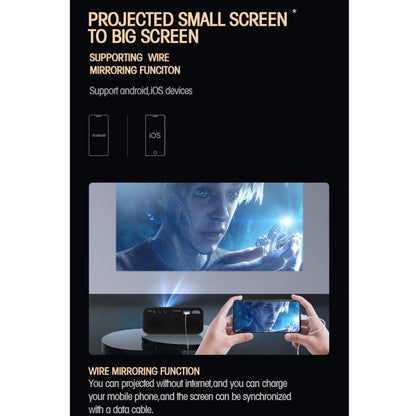 T500 1920x1080P 80 Lumens Portable Mini Home Theater LED HD Digital Projector Without Remote Control & Adaptor(Black) - LED Projector by PMC Jewellery | Online Shopping South Africa | PMC Jewellery | Buy Now Pay Later Mobicred