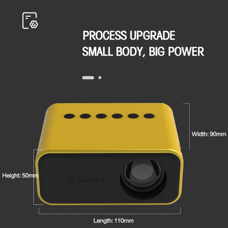 T500 1920x1080P 80 Lumens Portable Mini Home Theater LED HD Digital Projector With Remote Control & Adaptor(Yellow) - LED Projector by PMC Jewellery | Online Shopping South Africa | PMC Jewellery | Buy Now Pay Later Mobicred