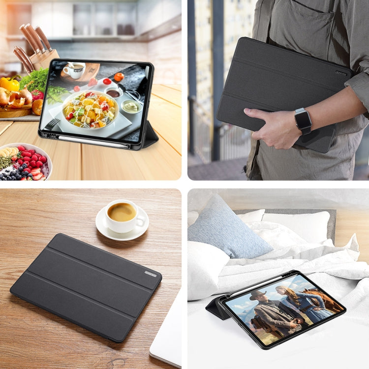 For iPad Pro 11 2022 / 2021 / 2020 DUX DUCIS Domo Series Horizontal Flip Magnetic TPU + PU Leather Tablet Case with Three-folding Holder & Pen Slot & Sleep / Wake-up Function(Black) - iPad Pro 11 (2022/2021) Cases by DUX DUCIS | Online Shopping South Africa | PMC Jewellery | Buy Now Pay Later Mobicred