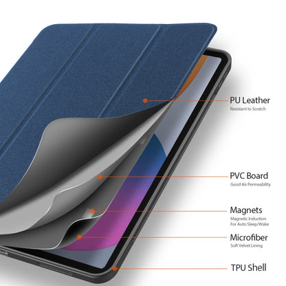 For iPad Pro 12.9 2022 / 2021 / 2020 DUX DUCIS Domo Series Horizontal Flip Magnetic TPU + PU Leather Tablet Case with Three-folding Holder & Pen Slot & Sleep / Wake-up Function(Blue) - iPad Pro 12.9 (2022/2021) Cases by DUX DUCIS | Online Shopping South Africa | PMC Jewellery | Buy Now Pay Later Mobicred