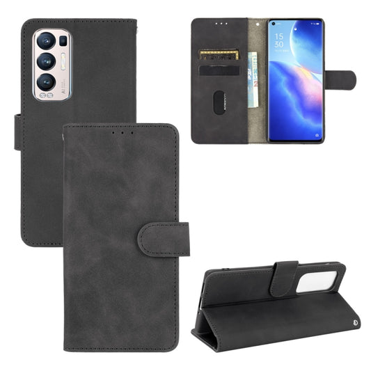 For OPPO Find X3 Neo Solid Color Skin Feel Magnetic Buckle Horizontal Flip Calf Texture PU Leather Case with Holder & Card Slots & Wallet(Black) - OPPO Cases by PMC Jewellery | Online Shopping South Africa | PMC Jewellery | Buy Now Pay Later Mobicred