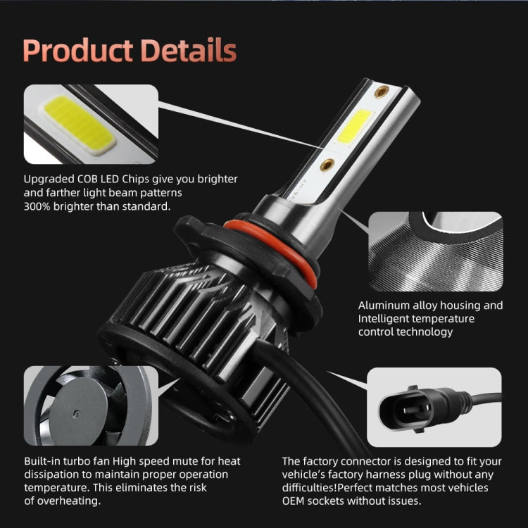 F2 9006 / HB4 2 PCS DC9-36V / 25W / 6000K / 2500LM IP68 Waterproof Car LED Headlight(Cold White Light) - LED Headlamps by PMC Jewellery | Online Shopping South Africa | PMC Jewellery | Buy Now Pay Later Mobicred