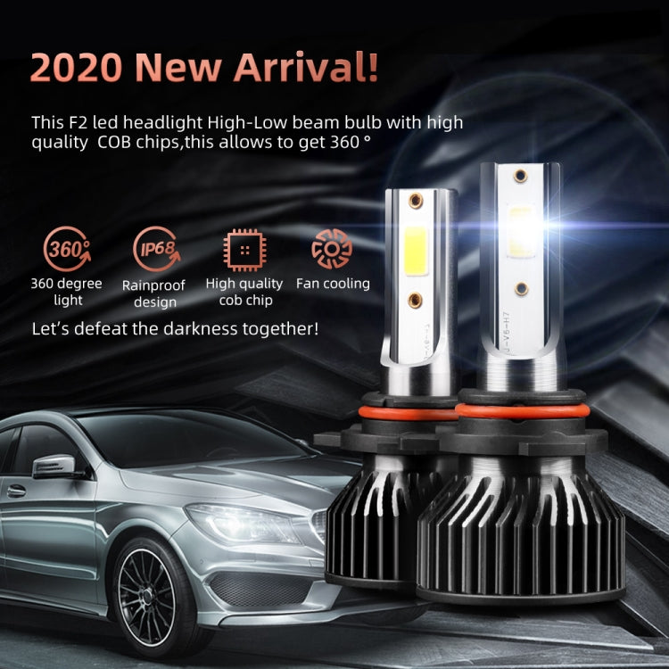 F2 9012 2 PCS DC9-36V / 25W / 6000K / 2500LM IP68 Waterproof Car LED Headlight(Cold White Light) - LED Headlamps by PMC Jewellery | Online Shopping South Africa | PMC Jewellery | Buy Now Pay Later Mobicred