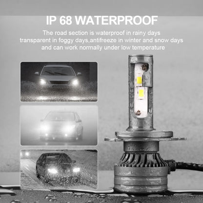 P1 H4 2 PCS DC9-36V / 30W / 6000K / 10000LM IP68 Waterproof Car LED Headlight(Cold White Light) - LED Headlamps by PMC Jewellery | Online Shopping South Africa | PMC Jewellery | Buy Now Pay Later Mobicred