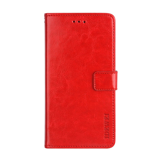 For TCL 10 SE idewei Crazy Horse Texture Horizontal Flip Leather Case with Holder & Card Slots & Wallet(Red) - More Brand by idewei | Online Shopping South Africa | PMC Jewellery | Buy Now Pay Later Mobicred