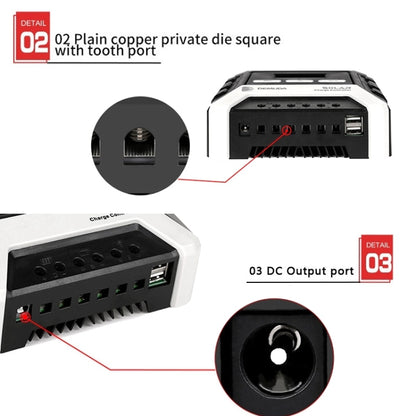 MPPT Solar Controller 12V / 24V / 48V Automatic Identification Charging Controller with Dual USB Output, Model:60A - Others by PMC Jewellery | Online Shopping South Africa | PMC Jewellery | Buy Now Pay Later Mobicred