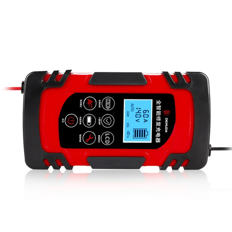 DEMUDA DC-80 Car Battery Charger 12V/24V Intelligent Pulse Repair Type Lead-acid Battery, Plug Type:US Plug(Red) - Battery Charger by PMC Jewellery | Online Shopping South Africa | PMC Jewellery | Buy Now Pay Later Mobicred