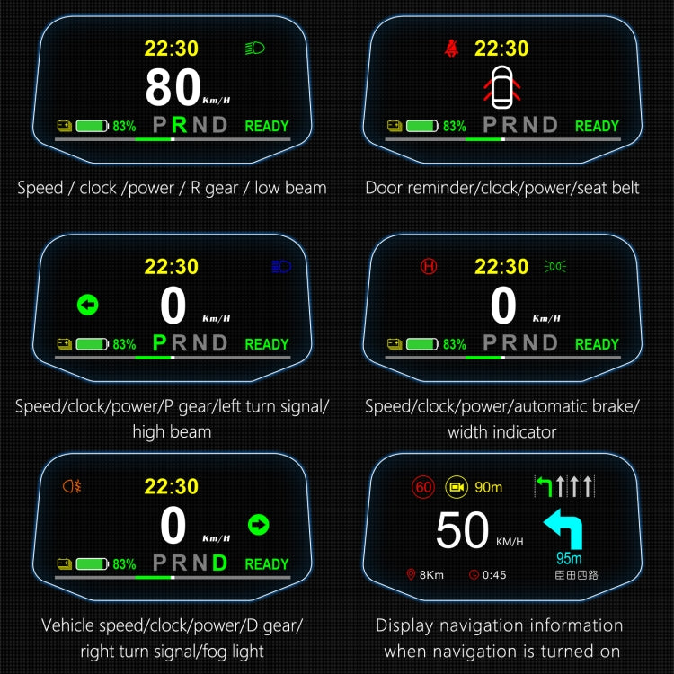 T1 5.1 inch Car HUD Head-up Display Overspeed Alarm / Remaining Battery Percentage Display for Tesla Model 3 / Y - Head Up Display System by PMC Jewellery | Online Shopping South Africa | PMC Jewellery | Buy Now Pay Later Mobicred