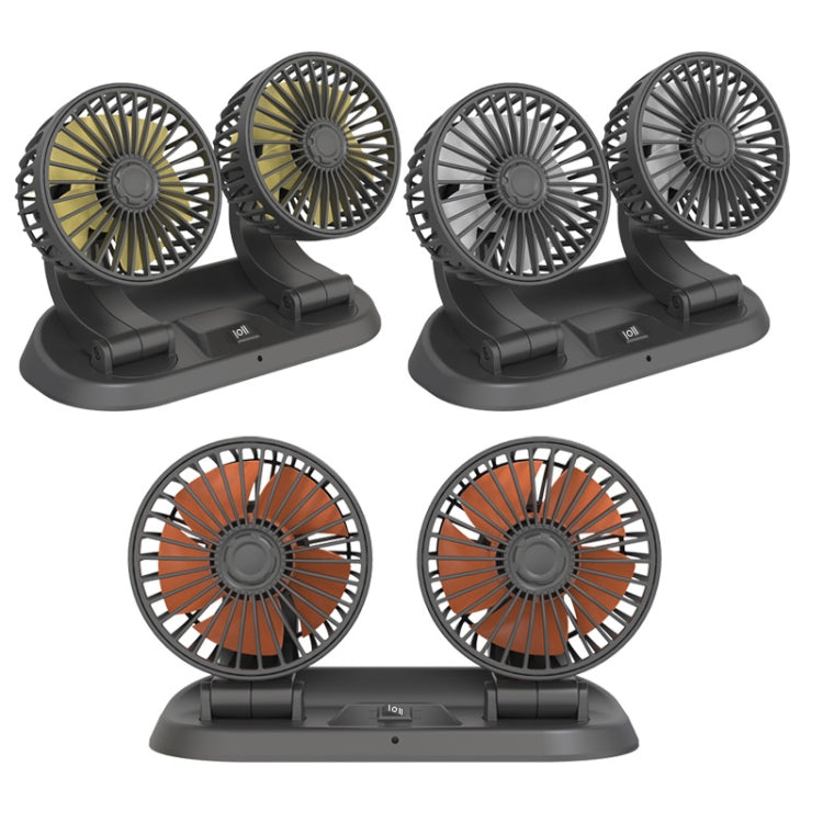 F410 12V Car Dual-head Folding Electric Cooling Fan with Temporary Temporary Parking Card - Heating & Fans by PMC Jewellery | Online Shopping South Africa | PMC Jewellery | Buy Now Pay Later Mobicred