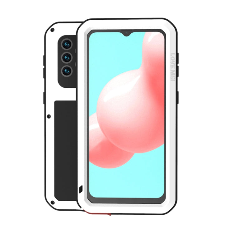 For Samsung Galaxy A32 5G LOVE MEI Metal Shockproof Waterproof Dustproof Protective Case with Glass(White) - Galaxy Phone Cases by LOVE MEI | Online Shopping South Africa | PMC Jewellery