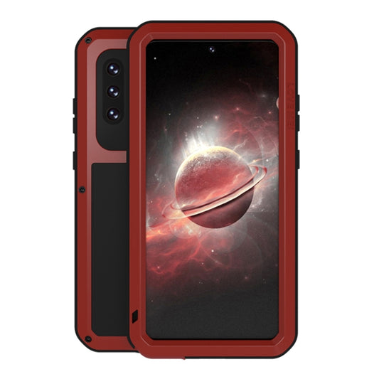 For Samsung Galaxy A72 5G / 4G LOVE MEI Metal Shockproof Waterproof Dustproof Protective Case with Glass(Red) - Galaxy Phone Cases by LOVE MEI | Online Shopping South Africa | PMC Jewellery