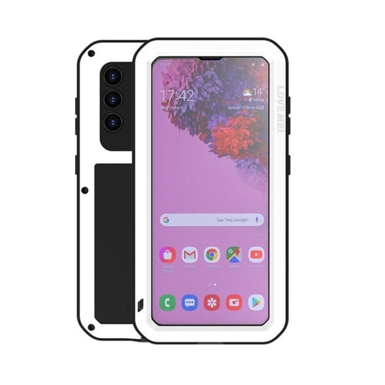 For Samsung Galaxy S21 5G LOVE MEI Metal Shockproof Waterproof Dustproof Protective Case with Glass(White) - Galaxy S21 5G Cases by LOVE MEI | Online Shopping South Africa | PMC Jewellery