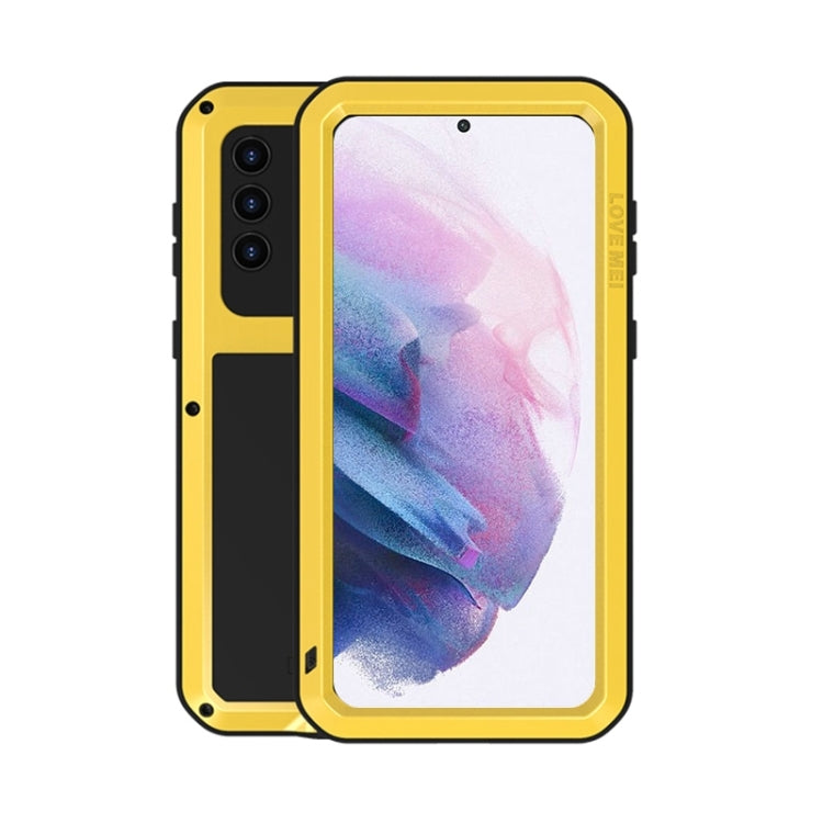 For Samsung Galaxy S21+ 5G LOVE MEI Metal Shockproof Waterproof Dustproof Protective Case with Glass(Yellow) - Galaxy S21+ 5G Cases by LOVE MEI | Online Shopping South Africa | PMC Jewellery