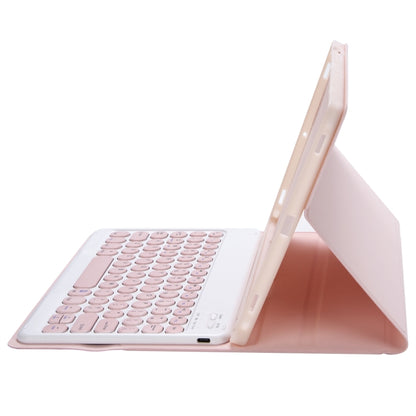 YT07B Detachable Candy Color Skin Feel Texture Round Keycap Bluetooth Keyboard Leather Case For iPad 9.7 inch 2018 & 2017 / Pro 9.7 inch / Air 2 / Air(Pink) - Universal by PMC Jewellery | Online Shopping South Africa | PMC Jewellery