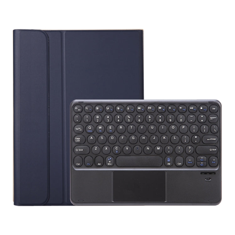 YA102B-A Detachable Lambskin Texture Round Keycap Bluetooth Keyboard Leather Tablet Case with Touch Control & Pen Slot & Stand For iPad 10.2 (2020) & (2019) / Air 3 10.5 inch / Pro 10.5 inch(Dark Blue) - Universal by PMC Jewellery | Online Shopping South Africa | PMC Jewellery