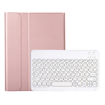 YA07B Detachable Lambskin Texture Round Keycap Bluetooth Keyboard Leather Tablet Case with Pen Slot & Stand For iPad 9.7 inch (2018) & (2017) / Pro 9.7 inch / Air 2 /Air(Rose Gold) - Universal by PMC Jewellery | Online Shopping South Africa | PMC Jewellery