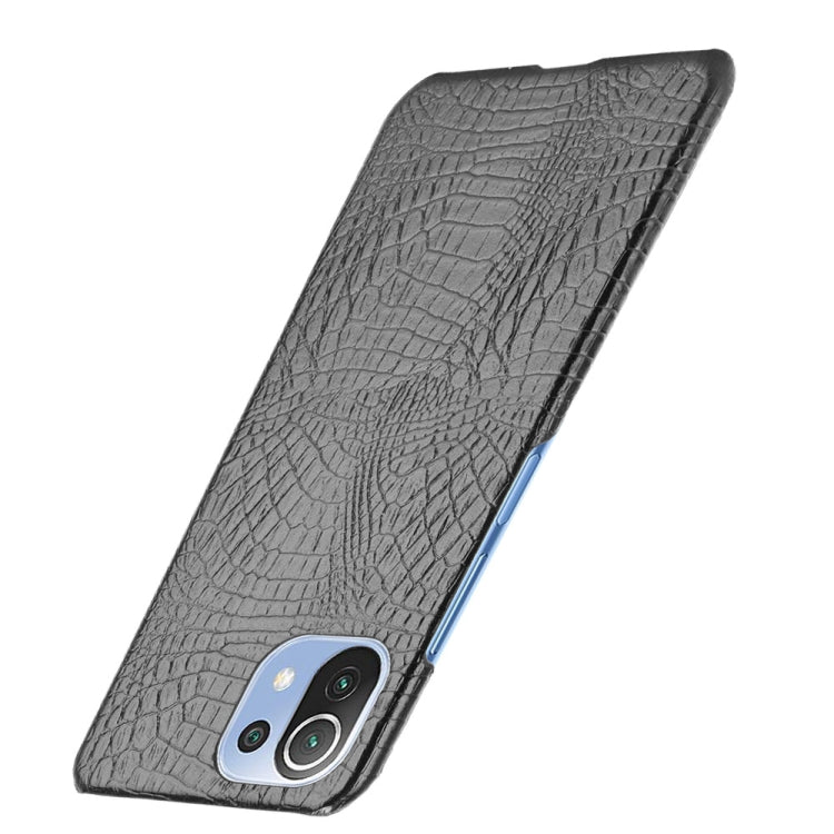 For Xiaomi Mi 11 Lite Shockproof Crocodile Texture PC + PU Case(Black) - Xiaomi Cases by PMC Jewellery | Online Shopping South Africa | PMC Jewellery